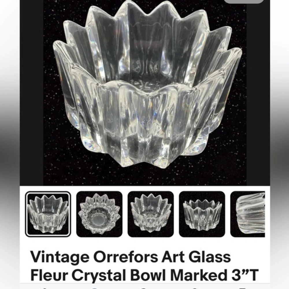 Orrefors‎ vintage fleur crystal bowl